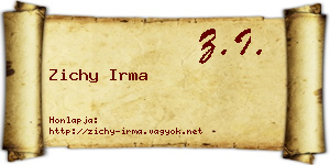 Zichy Irma névjegykártya